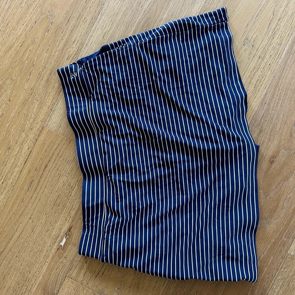 Navy and White Striped Skirt